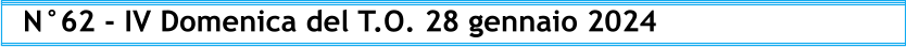 N°62 - IV Domenica del T.O. 28 gennaio 2024