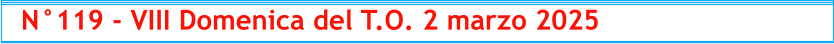 N°119 - VIII Domenica del T.O. 2 marzo 2025