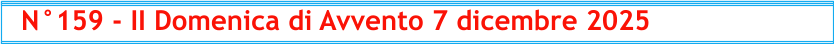 N°159 - II Domenica di Avvento 7 dicembre 2025