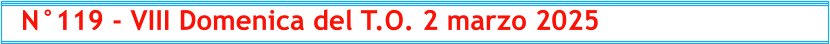 N°119 - VIII Domenica del T.O. 2 marzo 2025