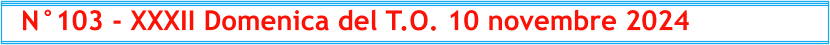 N°103 - XXXII Domenica del T.O. 10 novembre 2024