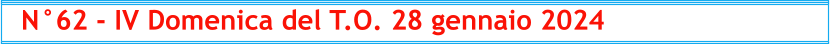 N°62 - IV Domenica del T.O. 28 gennaio 2024