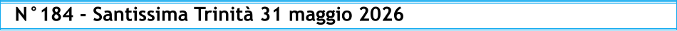 N°184 - Santissima Trinità 31 maggio 2026