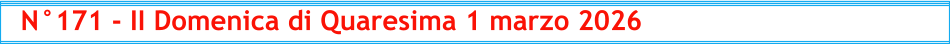 N°171 - II Domenica di Quaresima 1 marzo 2026