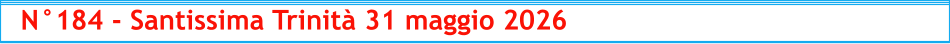 N°184 - Santissima Trinità 31 maggio 2026