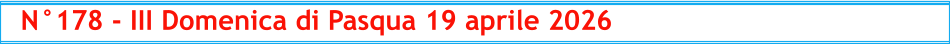 N°178 - III Domenica di Pasqua 19 aprile 2026