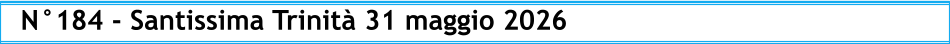 N°184 - Santissima Trinità 31 maggio 2026