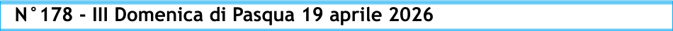 N°178 - III Domenica di Pasqua 19 aprile 2026