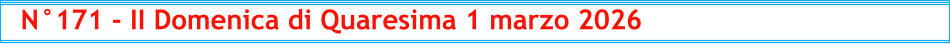 N°171 - II Domenica di Quaresima 1 marzo 2026