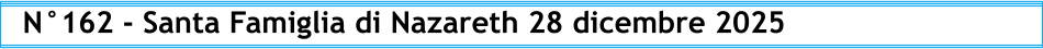 N°162 - Santa Famiglia di Nazareth 28 dicembre 2025